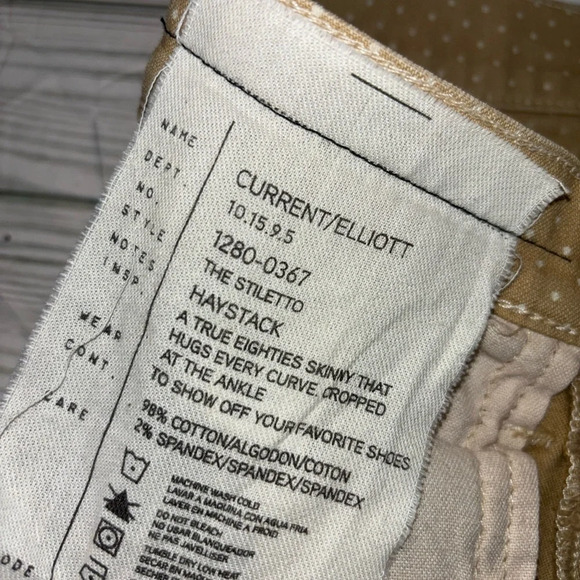 CURRENT ELLIOTT The Stiletto Haystack Skinny 24 Brown Skinny Pants - Picture 5 of 7